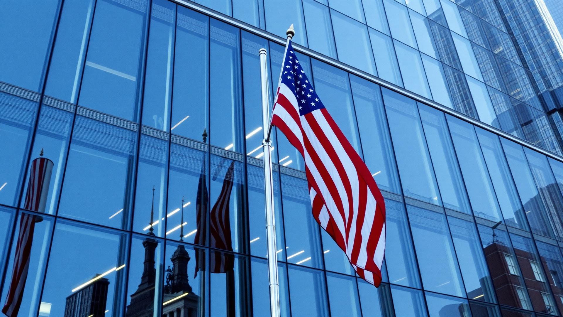 Federal building with American flag
